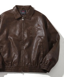 【FUBU/フブ】 Faux Leather Studs Patch Jacket / フォウ レザー スタッズ パッチ ジャケット