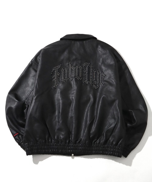 セール】【FUBU/フブ】 Faux Leather Studs Patch Jacket / フォウ