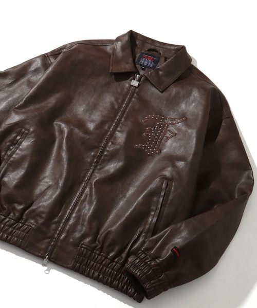 FUBU( フブ)の「【FUBU/フブ】 Faux Leather Studs Patch Jacket / フォウ レザー スタッズ パッチ ジャケット(スタジャン・メンズ・ブラック/ブラウン・M/L/XL)」の9枚目の写真