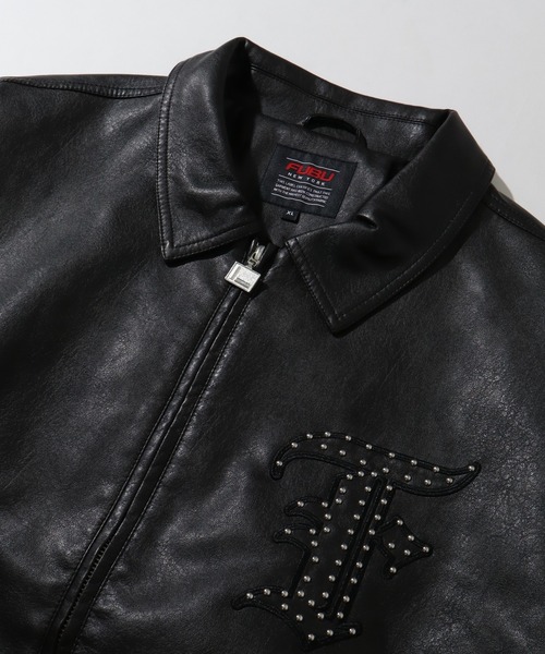 FUBU( フブ)の「【FUBU/フブ】 Faux Leather Studs Patch Jacket / フォウ レザー スタッズ パッチ ジャケット(スタジャン・メンズ・ブラック/ブラウン・M/L/XL)」の13枚目の写真