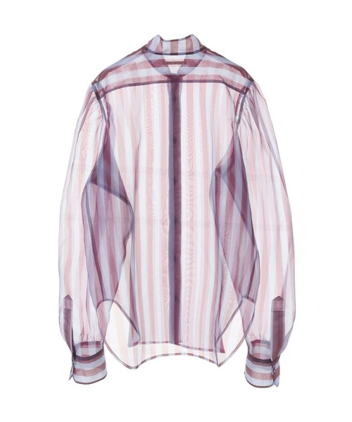 CURRENTAGE（カレンテージ）の「【CURRENTAGE/カレンテージ】Stripe organdie blouse（シャツ/ブラウス・レディース・ブルー系その他/ホワイト×ブラック・FREE）」の5枚目の写真