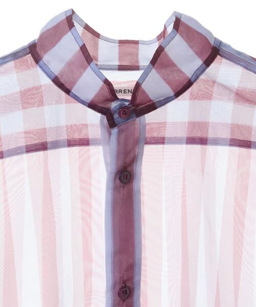 CURRENTAGE（カレンテージ）の「【CURRENTAGE/カレンテージ】Stripe organdie blouse（シャツ/ブラウス・レディース・ブルー系その他/ホワイト×ブラック・FREE）」の6枚目の写真