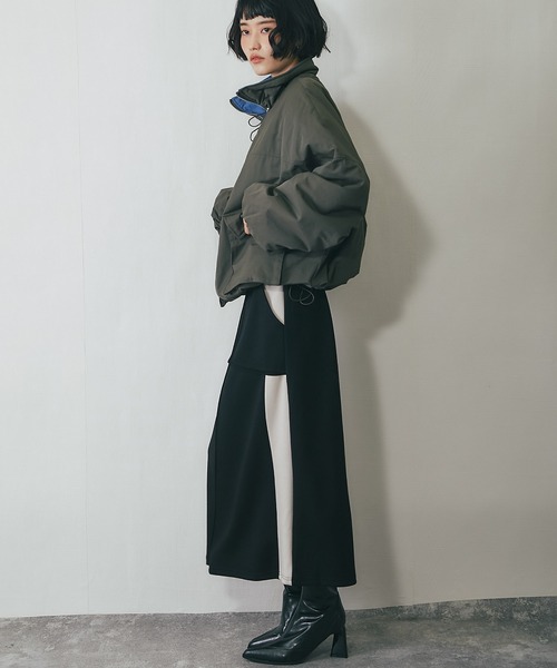 ANOTHER S(アナザーエス)の「配色ロングスカート(スカート・レディース・ブラック/グレー・FREE)」の10枚目の写真