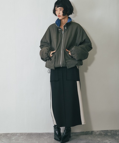 ANOTHER S(アナザーエス)の「配色ロングスカート(スカート・レディース・ブラック/グレー・FREE)」の22枚目の写真