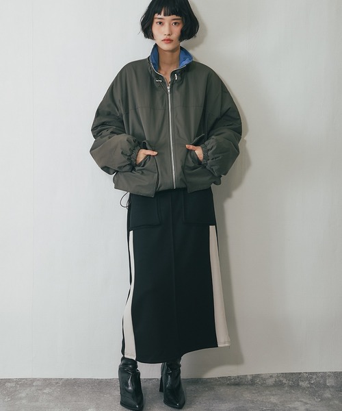 ANOTHER S(アナザーエス)の「配色ロングスカート(スカート・レディース・ブラック/グレー・FREE)」の14枚目の写真