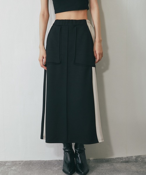 ANOTHER S(アナザーエス)の「配色ロングスカート(スカート・レディース・ブラック/グレー・FREE)」の17枚目の写真
