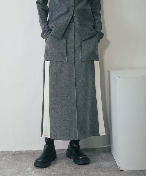 ANOTHER S(アナザーエス)の「配色ロングスカート(スカート・レディース・ブラック/グレー・FREE)」の20枚目の写真