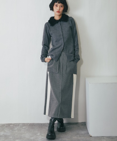 ANOTHER S(アナザーエス)の「配色ロングスカート(スカート・レディース・ブラック/グレー・FREE)」の15枚目の写真