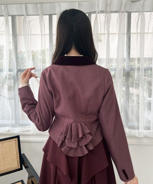 セットアップ対応】バックフリルテーラードジャケット（テーラード
