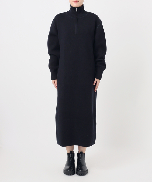 JOURNAL STANDARD relume（ジャーナルスタンダード　レリューム）の「スウェットライクハーフジップワンピース（ワンピース・レディース・グレー/ネイビー・FREE）」の4枚目の写真