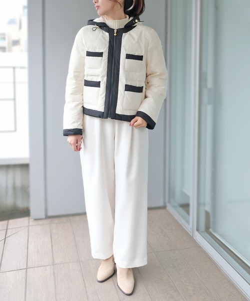 パフィータフタ_バイカラーパフィーアウター（ブルゾン）｜STRAWBERRY