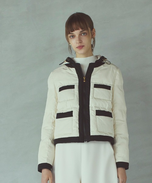 ストロベリーフィールズ　バイカラー　パフィージャケット　ブルゾン　美品 セール】パフィータフタ_バイカラーパフィーアウター（ブルゾン