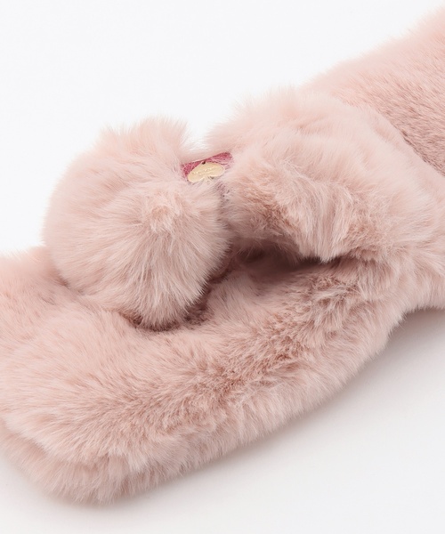 kate spade new york kids(ケイトスペードニューヨーク)の「ボウフェイクファーマフラー(マフラー・キッズ・ピンク/グレー・F)」の3枚目の写真