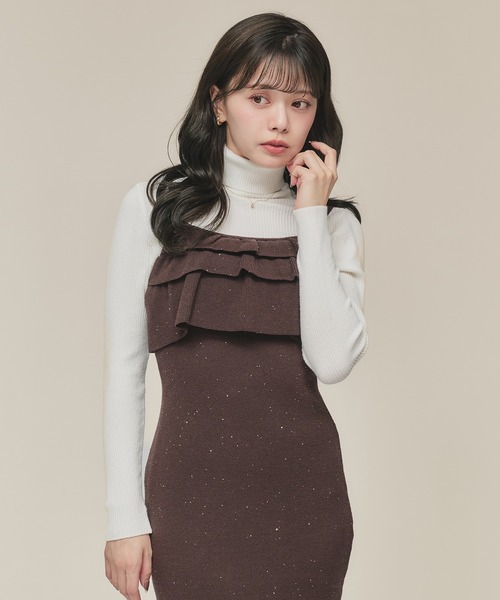 セール】front frill spangle cami onepiece / フロントフリル
