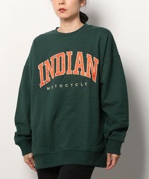 INDIAN（インディアン）の「【RES】【INDIAN】サテンロゴ オーバーサイズトレーナー（スウェット）」
