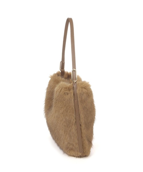 Elura（エルーラ）の「ワンハンドルフェイクファーバッグ/597591（ハンドバッグ・レディース・ブラウン系その他2/ライトベージュ・ONE SIZE）」の3枚目の写真