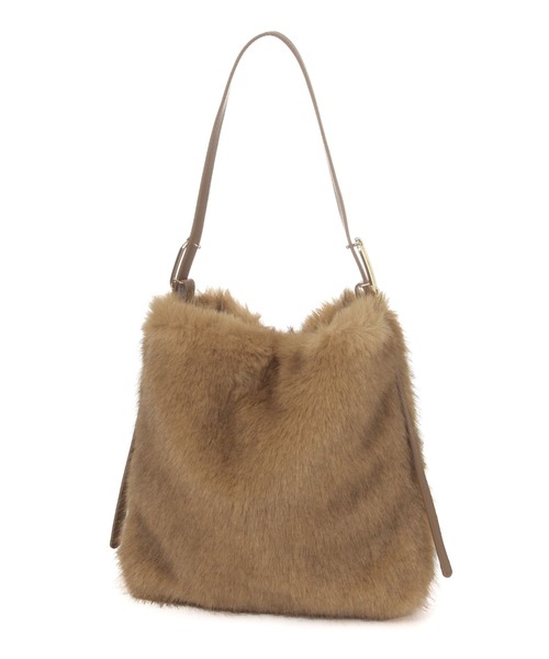 Elura（エルーラ）の「ワンハンドルフェイクファーバッグ/597591（ハンドバッグ・レディース・ブラウン系その他2/ライトベージュ・ONE SIZE）」の4枚目の写真