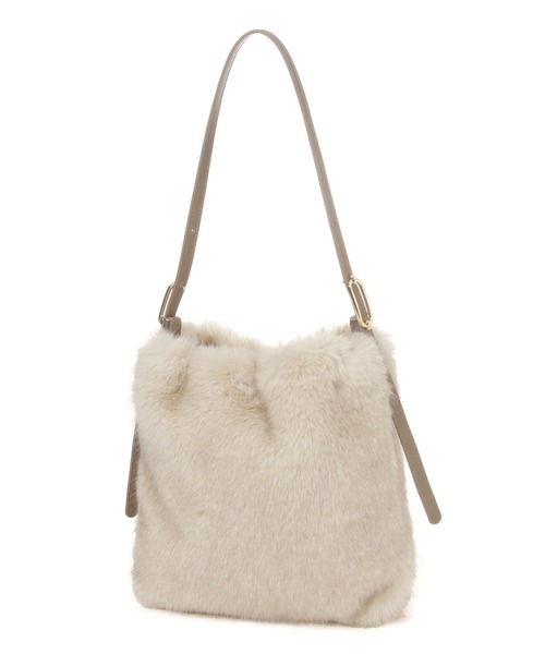 Elura（エルーラ）の「ワンハンドルフェイクファーバッグ/597591（ハンドバッグ・レディース・ブラウン系その他2/ライトベージュ・ONE SIZE）」の19枚目の写真