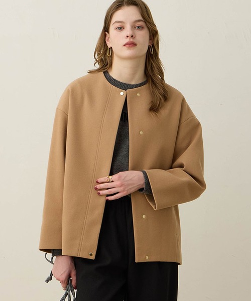 セール】ノーカラーショートコート（その他アウター）｜LE SOUK