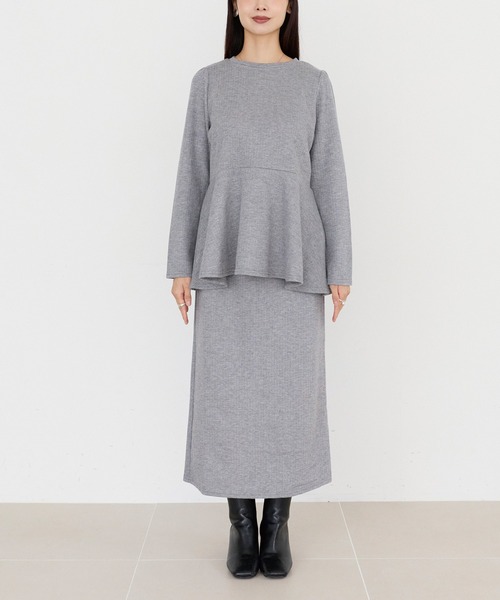 LAVEANGE(ラビアンジェ)の「起毛リブセットアップ(ワンピース・レディース・ブラック/グレー・4L/3L/LL/M)」の19枚目の写真