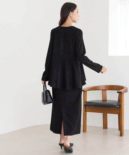 LAVEANGE(ラビアンジェ)の「起毛リブセットアップ(ワンピース・レディース・ブラック/グレー・4L/3L/LL/M)」の10枚目の写真