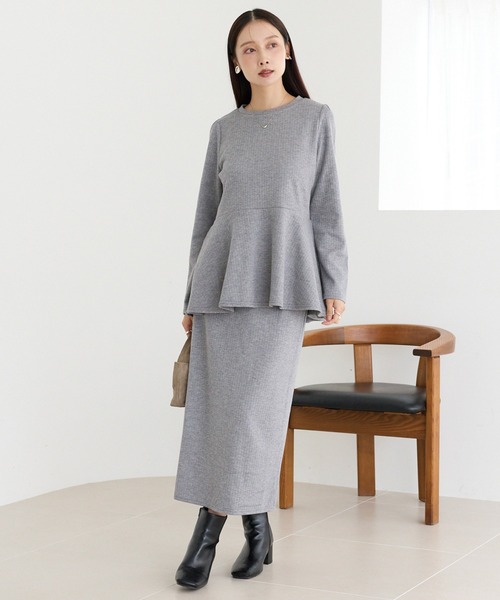 LAVEANGE(ラビアンジェ)の「起毛リブセットアップ(ワンピース・レディース・ブラック/グレー・4L/3L/LL/M)」の13枚目の写真