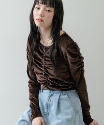 GALLEST | 【一部店舗限定】シアーベロアシャーリングカットソー(Tシャツ/カットソー)