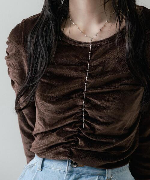 GALLEST（ギャレスト）の「【一部店舗限定】シアーベロアシャーリングカットソー（Tシャツ/カットソー・レディース・チャコールグレー/ブラック/ブラウン系その他・38）」の16枚目の写真