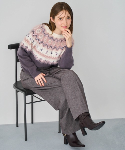 NOELA（ノエラ）の「ツイードワイドパンツ（その他パンツ・レディース・ブラック/ブラウン・S/M）」の6枚目の写真