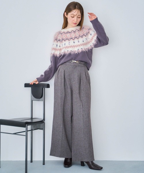 NOELA（ノエラ）の「ツイードワイドパンツ（その他パンツ・レディース・ブラック/ブラウン・S/M）」の8枚目の写真