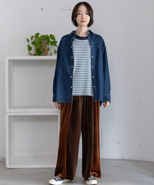 POU DOU DOU(プードゥドゥ)の「ウエスタンヨークデニムシャツ(シャツ/ブラウス・レディース・インディゴブルー/パープル系・M)」の5枚目の写真