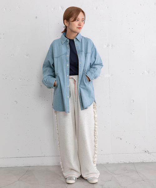 POU DOU DOU(プードゥドゥ)の「ウエスタンヨークデニムシャツ(シャツ/ブラウス・レディース・インディゴブルー/パープル系・M)」の15枚目の写真