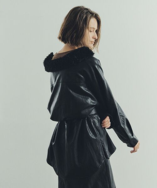 セール】レザーライクシャツジャケット（テーラードジャケット