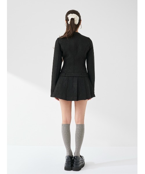ボックスプリーツツイードミニワンピース（ワンピース）｜Darich