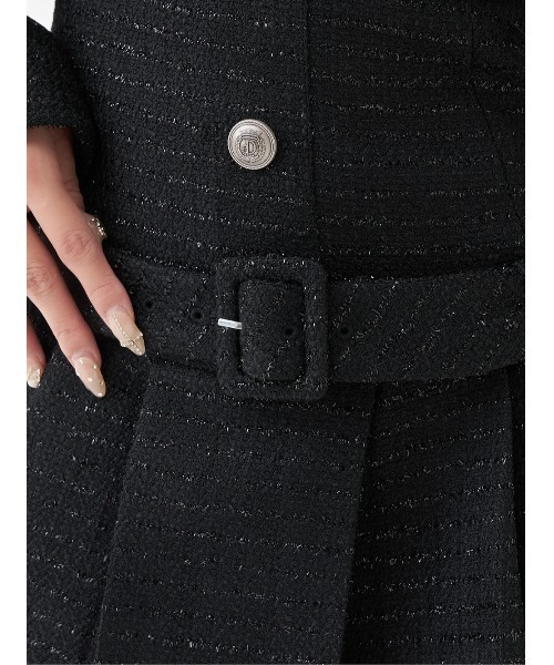 ボックスプリーツツイードミニワンピース（ワンピース）｜Darich