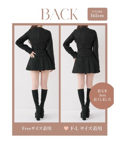 ボックスプリーツツイードミニワンピース（ワンピース）｜Darich