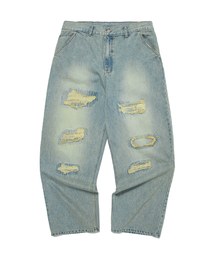 STITCH DISTRESSED PANTS (S.DENIM)