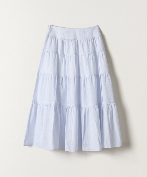 TTUDEMENT(トュードメント)の「TIERED LONG SKIRT L.BLUE STRIPE(スカート・レディース・その他・MEDIUM/LARGE/SMALL)」の3枚目の写真