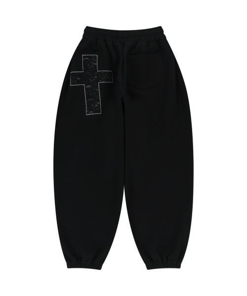 Laced CROS2 Patch Sweatpants (Black)（スウェットパンツ）｜AAKAM