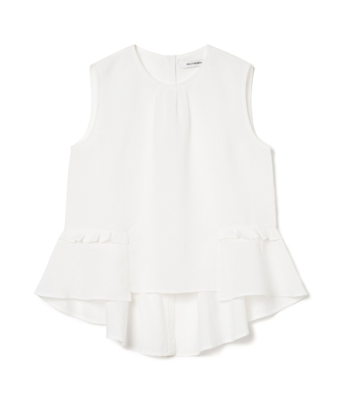 MILLO WOMEN（ミロウーマン）の「ボタンフリルブラウス[ホワイト]（シャツ/ブラウス・レディース・その他・SMALL/MEDIUM）」の2枚目の写真