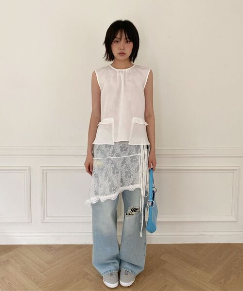 MILLO WOMEN（ミロウーマン）の「ボタンフリルブラウス[ホワイト]（シャツ/ブラウス・レディース・その他・SMALL/MEDIUM）」の8枚目の写真