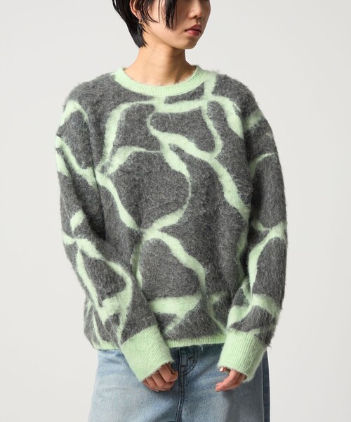 CITEN(シテン)の「<CITEN>グラフィカルシャギーニット(ニット/セーター・レディース・オフホワイト/グレー系・FREE)」の1枚目の写真