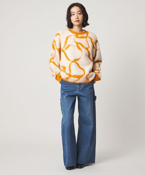 CITEN(シテン)の「<CITEN>グラフィカルシャギーニット(ニット/セーター・レディース・オフホワイト/グレー系・FREE)」の4枚目の写真