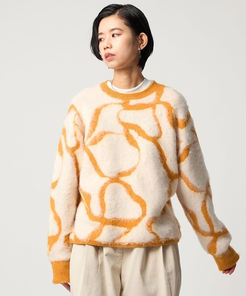 CITEN(シテン)の「<CITEN>グラフィカルシャギーニット(ニット/セーター・レディース・オフホワイト/グレー系・FREE)」の5枚目の写真