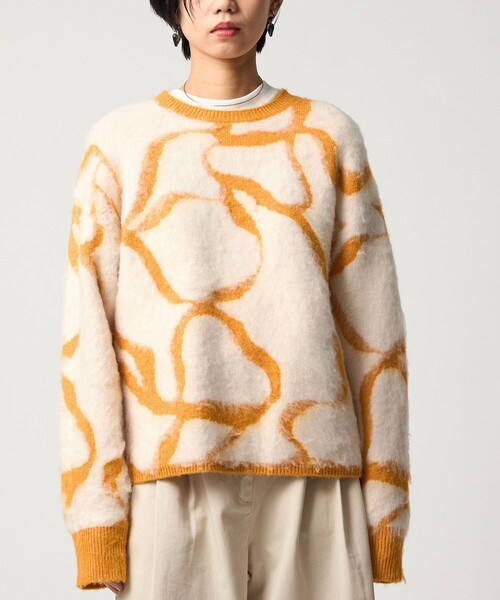 CITEN(シテン)の「<CITEN>グラフィカルシャギーニット(ニット/セーター・レディース・オフホワイト/グレー系・FREE)」の6枚目の写真