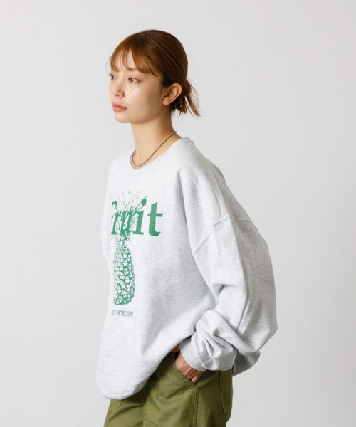 FRUIT OF THE LOOM(フルーツオブザルーム)の「【FRUIT OF THE LOOM / フルーツオブザルーム】FRUIT PRINT SWEAT/フルーツプリントクルースウェット(スウェット・メンズ・ホワイト/グレー/ネイビー/ブラック・XL/L/M)」の19枚目の写真