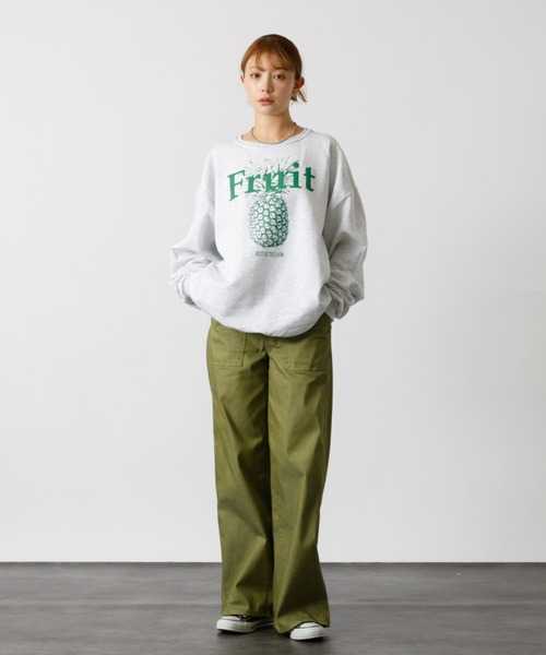 FRUIT OF THE LOOM(フルーツオブザルーム)の「【FRUIT OF THE LOOM / フルーツオブザルーム】FRUIT PRINT SWEAT/フルーツプリントクルースウェット(スウェット・メンズ・ホワイト/グレー/ネイビー/ブラック・XL/L/M)」の18枚目の写真