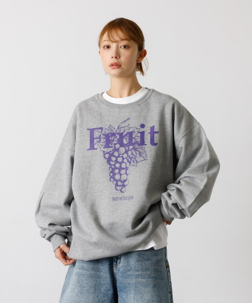 FRUIT OF THE LOOM(フルーツオブザルーム)の「【FRUIT OF THE LOOM / フルーツオブザルーム】FRUIT PRINT SWEAT/フルーツプリントクルースウェット(スウェット・メンズ・ホワイト/グレー/ネイビー/ブラック・XL/L/M)」の13枚目の写真