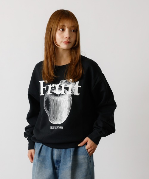 FRUIT OF THE LOOM(フルーツオブザルーム)の「【FRUIT OF THE LOOM / フルーツオブザルーム】FRUIT PRINT SWEAT/フルーツプリントクルースウェット(スウェット・メンズ・ホワイト/グレー/ネイビー/ブラック・XL/L/M)」の7枚目の写真