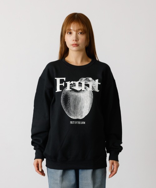 FRUIT OF THE LOOM(フルーツオブザルーム)の「【FRUIT OF THE LOOM / フルーツオブザルーム】FRUIT PRINT SWEAT/フルーツプリントクルースウェット(スウェット・メンズ・ホワイト/グレー/ネイビー/ブラック・XL/L/M)」の6枚目の写真